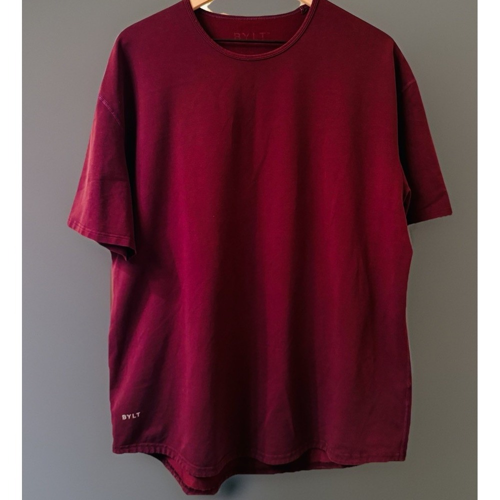 BYLT Premium Basics Drop Cut Lux Blend T Shirt Maroon Burgundy Men's XXL